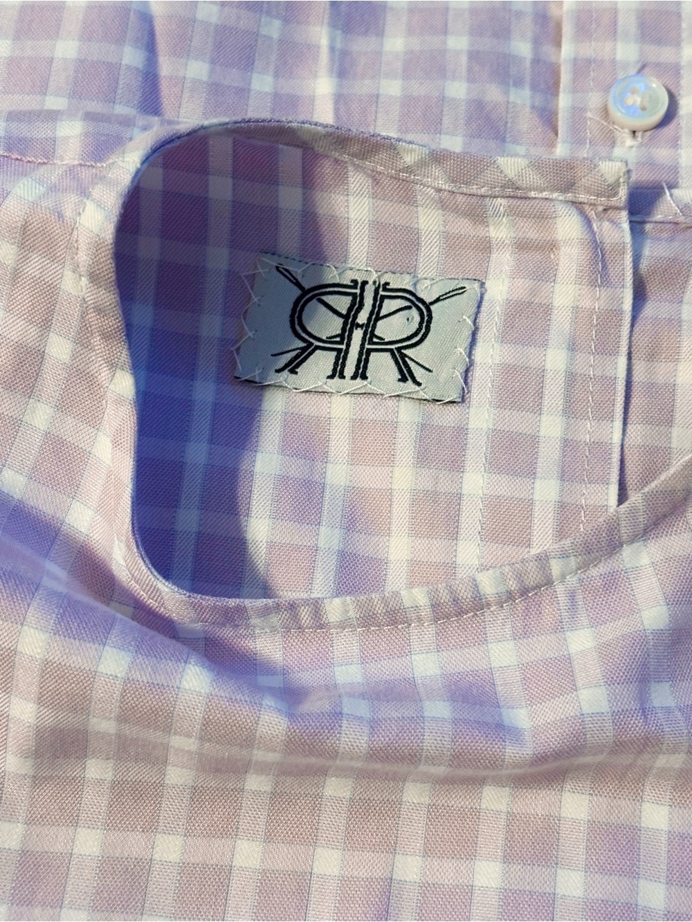 Riley & Rae Lavender Gingham Ruffle Blouse - Picture 7 of 7